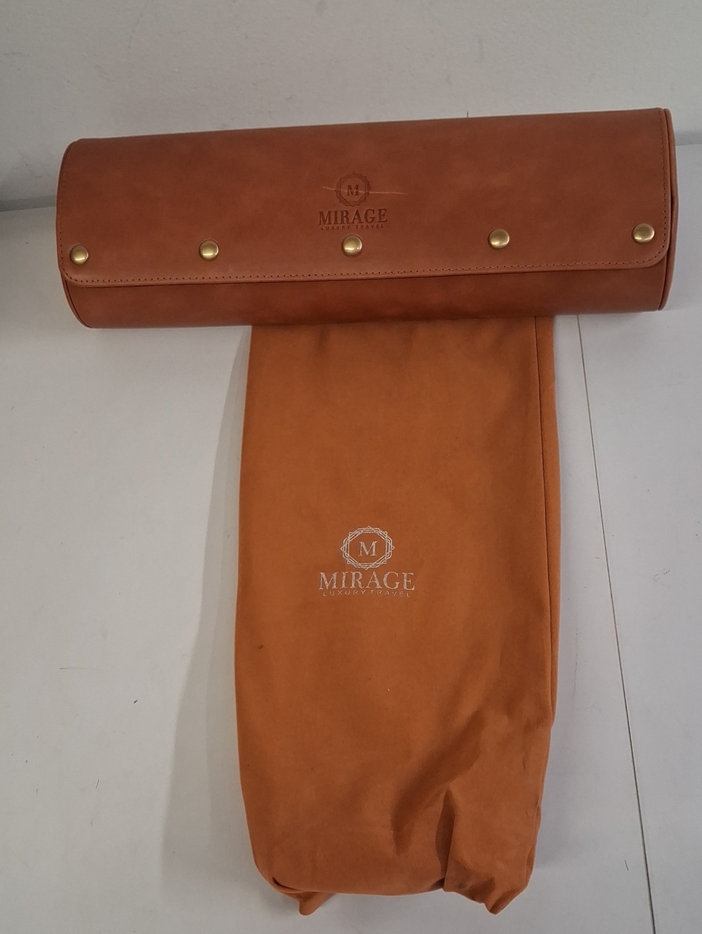 NWOT Mirage Luxury Travel Tawny Brown Full Grain Cow Leather Watch Roll 4 Watchs